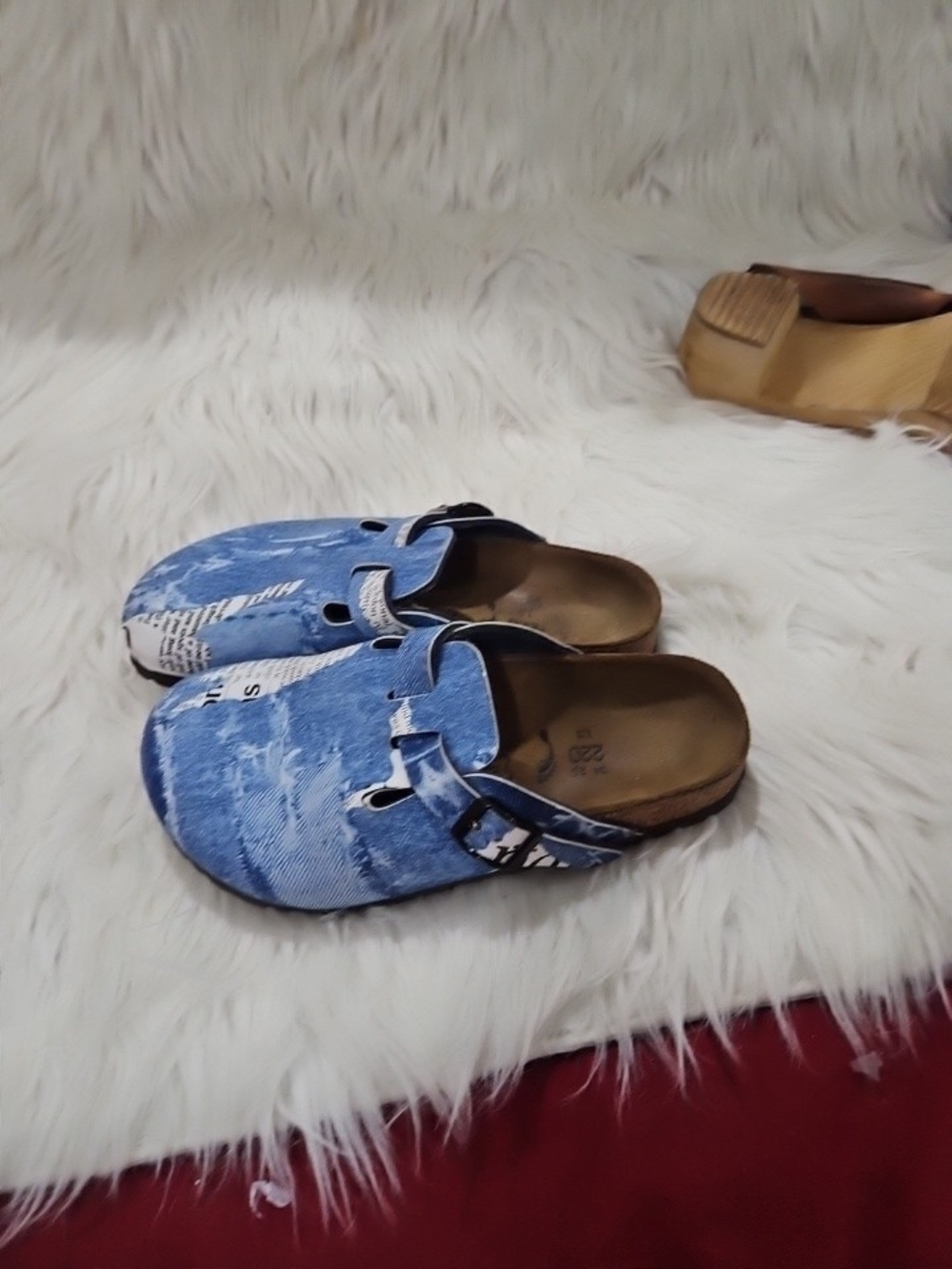 Birki's Kids Blue Slip-On Clog Shoes Sz 3